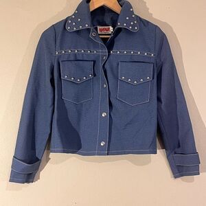 Vintage Sir Julian Western Studded Polyester Jacket with Snaps & Stitching 8